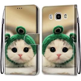 Coque Pour Samsung Galaxy J7 2016, Premium Étui Housse En Cuir De Protection Avec Emplacements Cartes Fonction De Support Magnetique , Housse Etui Coque Pour Samsung J7 2016 Chat 4