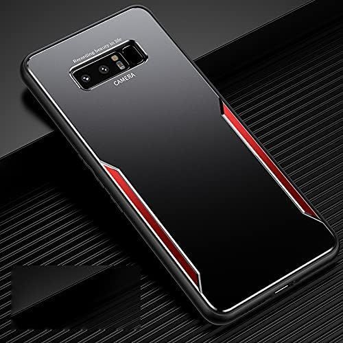 Coque Pour Samsung Galaxy Note 8 360 Degrés Antichoc Intégrale Protection Étui Couverture Arrière En Alliage D'aluminium + Tpu Deux En Un Métal Case - Rouge