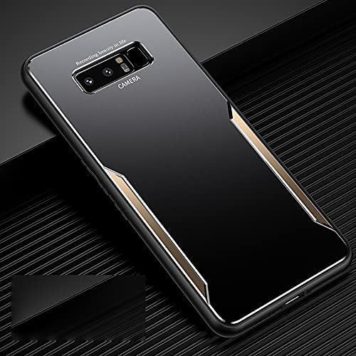 Coque Pour Samsung Galaxy Note 8 360 Degrés Antichoc Intégrale Protection Étui Couverture Arrière En Alliage D'aluminium + Tpu Deux En Un Métal Case - D'or