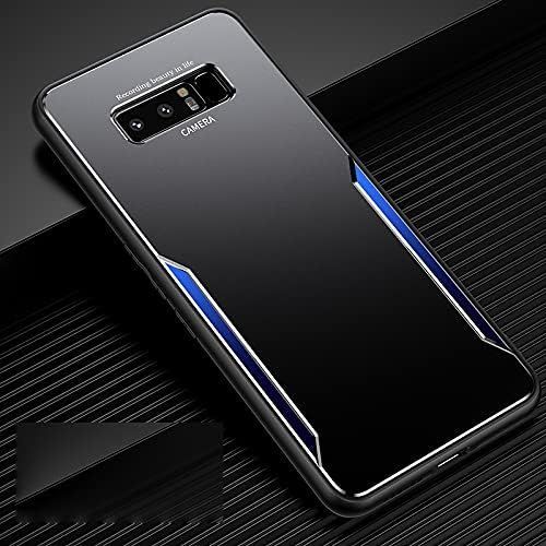 Coque Pour Samsung Galaxy Note 8 360 Degrés Antichoc Intégrale Protection Étui Couverture Arrière En Alliage D'aluminium + Tpu Deux En Un Métal Case - Bleu
