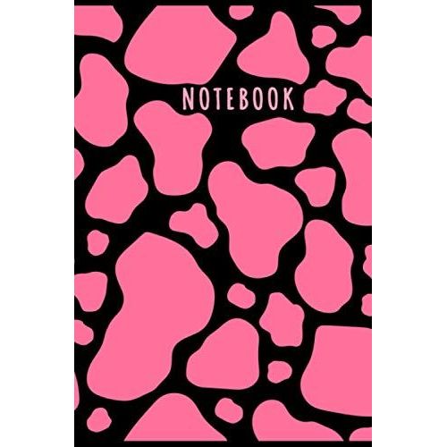 Notebook: Elegant Pink Black Cow Print Skin Pattern Journal - Lined Journal & Diary For Writing Taking Notes (6"X9", 120 Pages)
