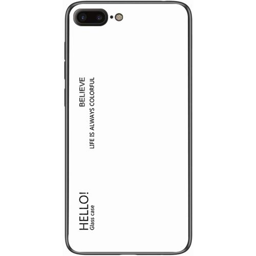 Coque Pour Iphone 8 Plus/7 Plus,Miroir Effet Citation Modèle Blanc 9h Tempéré Verre Arrière Protecteur Cas Avec Silicone Cadre Mince Difficile Housse Etui
