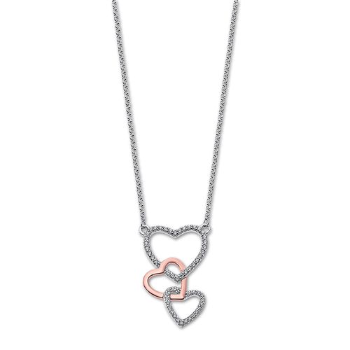 Collier Lotus En Argent 925 Et Or Rose, C?ur, Charming Lady Jlp1817-1-2