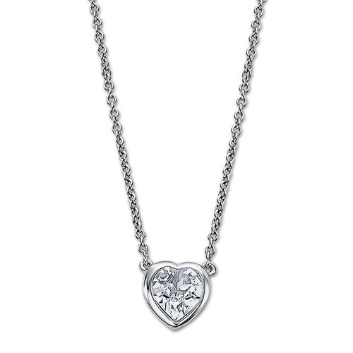 Collier Lotus En Argent 925 Et Zircone, C?Ur, Charming Lady Jlp2000-1-1