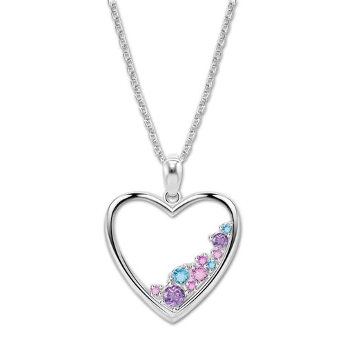 Collier Lotus En Argent 925 Avec C?Ur Et Pendentif En Forme De C?Ur. Charmante Dame. Jlp3720-1-1