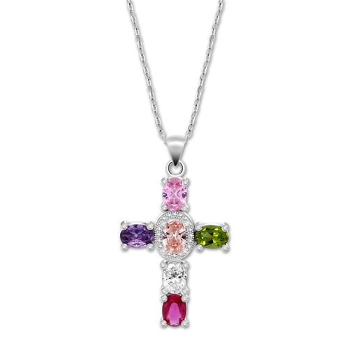 Collier Lotus En Argent 925 Avec Croix Et Pendentif En Argent Lotus Charmante Dame Jlp3710-1-1