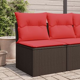 Vidaxl Canapé De Jardin Sans Accoudoirs Coussins Brun Résine Tressée