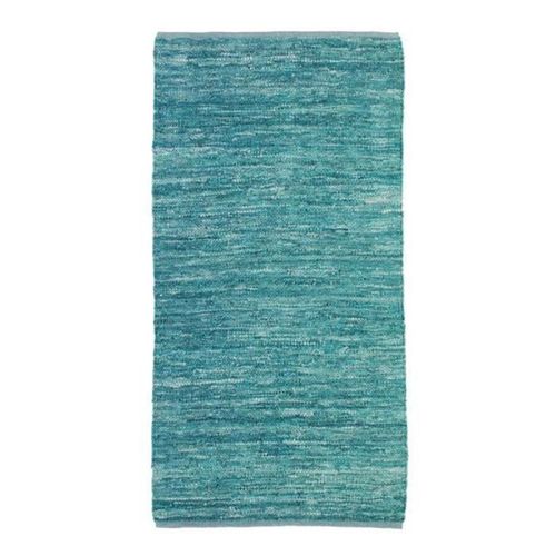Skin - Tapis Salon Ou Chambre En Cuir Tressé Pour Une Ambiance Chaleureuse 60 X 120 Cm Bleu Clair
