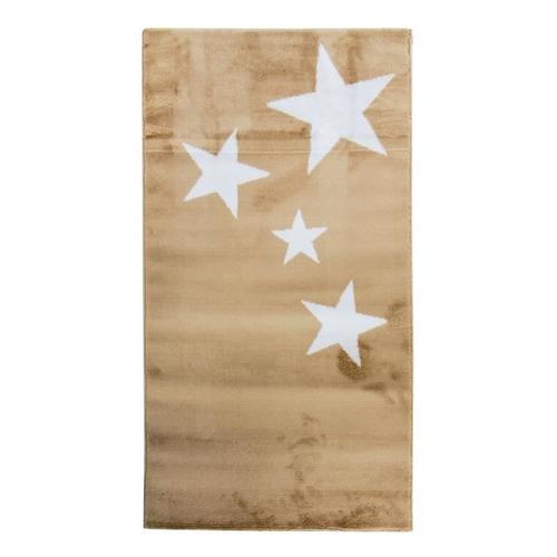 STARS Tapis enfant - 80 x 150 cm - Polypropylène - Beige