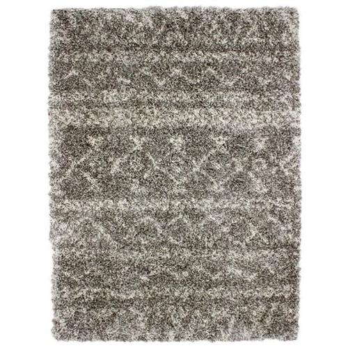 ASMA Tapis style Berbère en polypropylène Heatset- 133x190 cm - Moka et Blanc