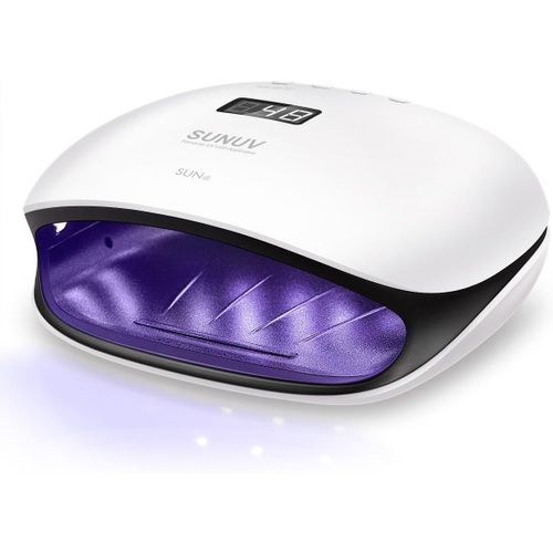 Lampe Uv Led Ongles Gel, 48w Lampe Uv Led Sèche Ongles Rapide Avec 4 Minuteries, Lampes De Séchage Pour Vernis À Ongles Avec Capteur Automatique Écran Lcd Pour Toutes Les Gels Sun4 Noir 