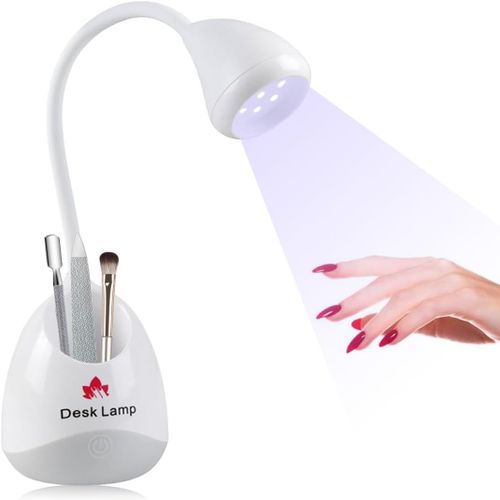 Lampe Led Rechargeable Pour Ongles, Lampe Uv Led 36 W, Sèche-Ongles Portable, Lampe À Ongles En Gel Rotative À 360°, Mini Lampe Usb Pour Voyage, Maison Et Salon De Manucure (Blanc) 