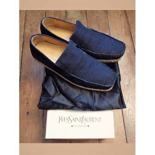 Mocassins/ Espadrilles Bleu Jean- Pointure 41- Yves Saint Laurent Rive Gauche