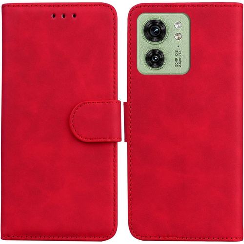 Étui Pour Motorola Edge 40 6,55 Pouces Pu Magnétique Pochette Cuir Housse Rabattable Case Stent Fonction Cover Rouge