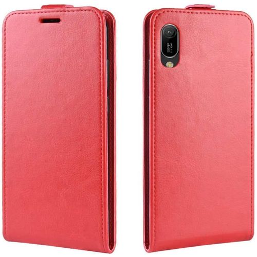 Étui Pour Huawei Y6 Pro/Y6 Prime 2019 6 09 Pouces Pu Cuir Magnétique Portefeuille Conventure En Cuir Up Down Design Fonction Stent Housse Flip Cuir Rouge