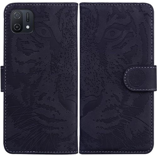 Étui Pour Oppo A16k 6 52 Pouces Pu Magnétique Pochette Cuir Housse Tigre Impression Rabattable Case Stent Fonction Cover Noir