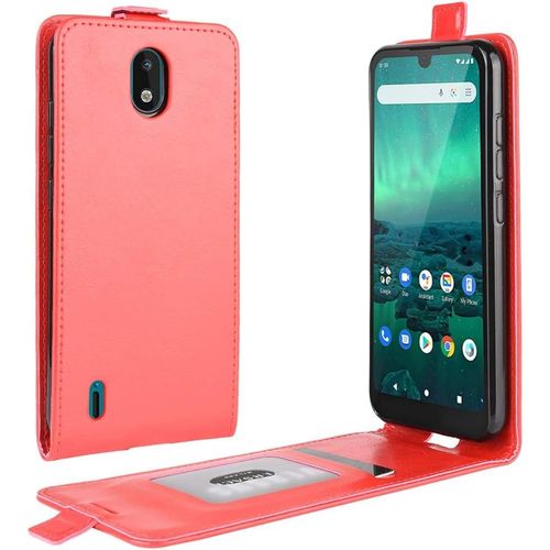 Étui Pour Nokia 1.3 5 71 Pouces Pu Cuir Magnétique Portefeuille Conventure En Cuir Up Down Design Fonction Stent Housse Flip Cuir Rouge