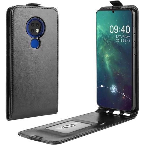 Étui Pour Nokia 6.2 6 3 Pouces Pu Cuir Magnétique Portefeuille Conventure En Cuir Up Down Design Fonction Stent Housse Flip Cuir Noir