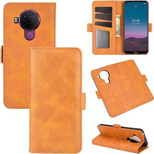 Étui Pour Nokia 3 4/Nokia 5 4 6 39 Pouces Pu Cuir Couverture Magnétique Portefeuille Protection Housse Stent Fonction Flip Cuir Marron