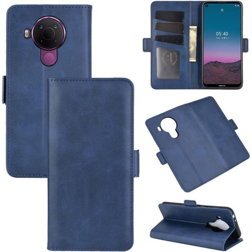 Étui Pour Nokia 3 4/Nokia 5 4 6 39 Pouces Pu Cuir Couverture Magnétique Portefeuille Protection Housse Stent Fonction Flip Cuir Bleu