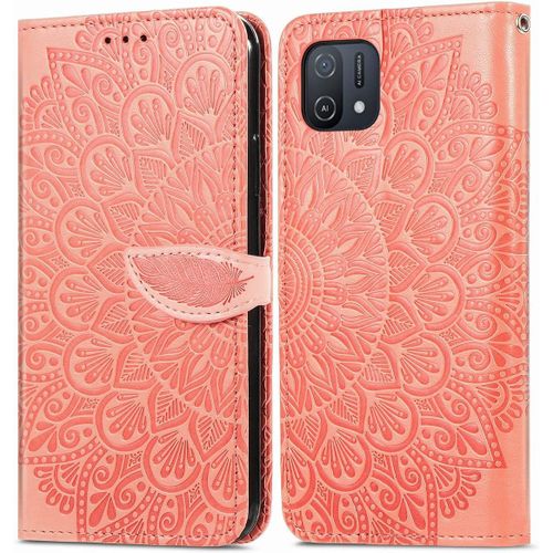 Étui Pour Oppo A16k 6 52 Pouces Pu Cuir Couverture Magnétique Housse Conception En Fleur De Rêve Stent Fonction Flip Cuir Orange