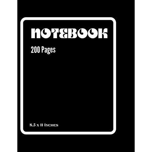 Note Book 200 Pages 1 Lined 1 Unlined For Notes And Drawing A Big Choice For Doodling: Black Cover (8.5 X 11 Inches) (Notes And Planners)