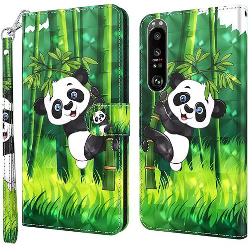 Étui Pour Sony Xperia 1 Ii 6 5 Pouces Pu Cuir Portefeuille Magnétique Protection Housse En Cuir Pochette Stent Fonction Coque Tpu Flip Cuir 3d Panda