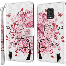 Étui Pour Xiaomi Redmi Note 10 Lite 6 67 Pouces Pu Cuir Portefeuille Magnétique Protection Housse En Cuir Pochette Stent Fonction Coque Tpu Flip Cuir 3d Arbre À Fleurs