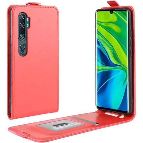 Étui Pour Xiaomi Mi Note 10/Note 10 Pro 6 47 Pouces Pu Cuir Magnétique Portefeuille Conventure En Cuir Up Down Design Fonction Stent Housse Flip Cuir Rouge