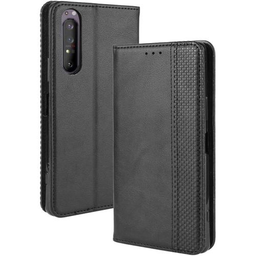 Étui Sony Xperia 1 Ii Housse Rabat En Cuir Portefeuille Ultra Mince Magnetic Adsorption Holster Pour Sony Xperia 1 Ii Noir