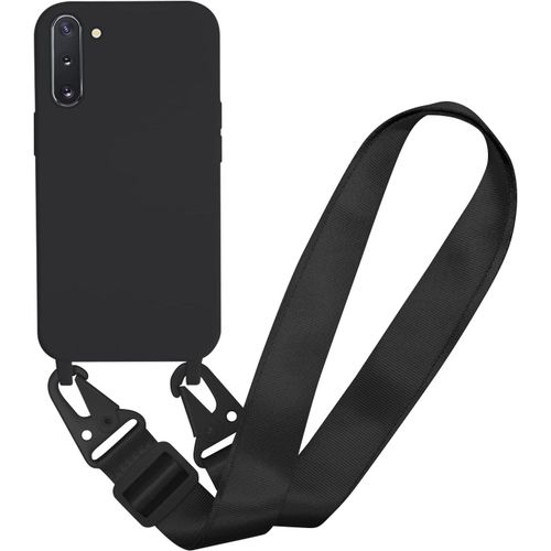 Coque Avec Cordon Pour Samsung Galaxy Note10,Collier Pour Étui Housse Tpu Anti-Choc Colliers Protection Complète Cover De Cellulaire Mince Réglable Lanyard Case, Noir
