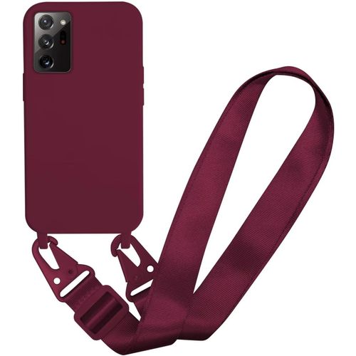 Coque Avec Cordon Pour Samsung Galaxy Note20 Ultra,Collier Pour Étui Housse Tpu Anti-Choc Colliers Protection Complète Cover De Cellulaire Mince Réglable Lanyard Case, Rouge
