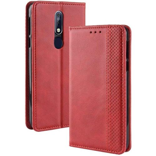 Coque Pour Nokia 7.1 Etui Coques Et Housse Coque Nokia 7.1 Cuir Carte Bancaire Fentes Cover De Protection Bumper Couvrir Flip Magnétique Couverture Coquille Arrière