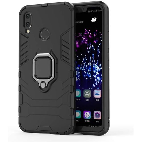 Coque Huawei P Smart Plus/Nova 3i 2 En 1 Armour Style Robuste Hybrides Double Couche Armure Defender Tpu+Pc Case Cover Avec Support Magnétique Car Mount Pour Huawei Nova 3i All Black