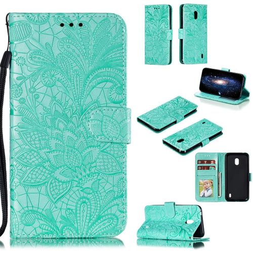 Étui De Cuir Horizontal De Fleur De La Dentelle Ayd Avec Porte-Cartes Et Portefeuille Pour Nokia 2.2 Rouge Color : Green