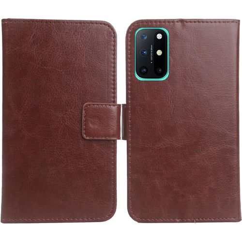 Tpu Silicone Housse Coque Pour Oneplus 9 6.55"" Pu Cuir Etui Leather Case Cover Flip Cas Couverture Protecteur Portefeuille Book Wallet Brun