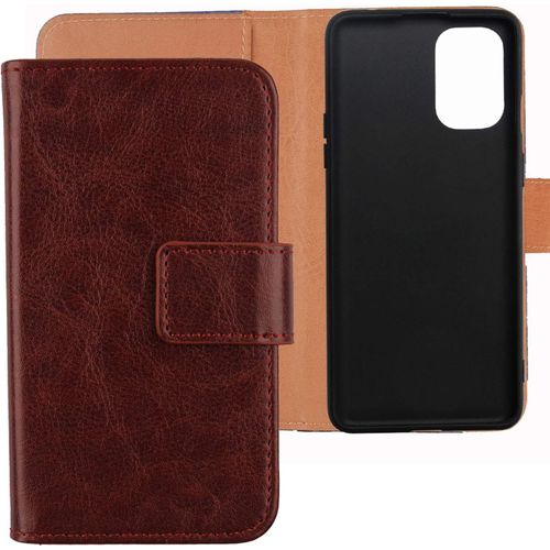 Tpu Silicone Housse Coque Pour Oneplus 8t / 8t+ / 8t Plus 5g 6.55"" Pu Cuir Etui Leather Case Cover Flip Cas Couverture Protecteur Portefeuille Book Wallet Brun