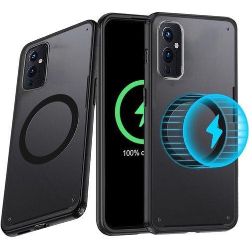 Coque Magnétique Pour Oneplus 9 5g, Pour Magsafe, Résistant Au Jaunissement, Mat Et Translucide, Résistant Aux Chocs, Militaire Pour Oneplus 9 5g, Noir Magnétique