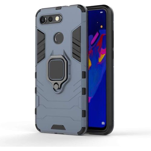 Coque Huawei Honor View 20 2 En 1 Armour Style Robuste Hybrides Double Couche Armure Defender Tpu+Pc Case Cover Avec Support Magnétique Car Mount Pour Huawei Honor View 20 Black Plus Gray