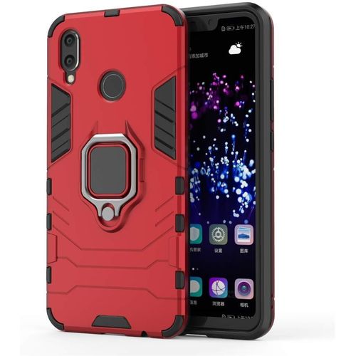 Coque Huawei P Smart Plus/Nova 3i 2 En 1 Armour Style Robuste Hybrides Double Couche Armure Defender Tpu+Pc Case Cover Avec Support Magnétique Car Mount Pour Huawei Nova 3i Red