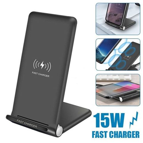 Chargeur Sans Fil Qi, Charge Rapide 15 W, Usb Type-C, Compatible Iphone Et Samsung, Noir