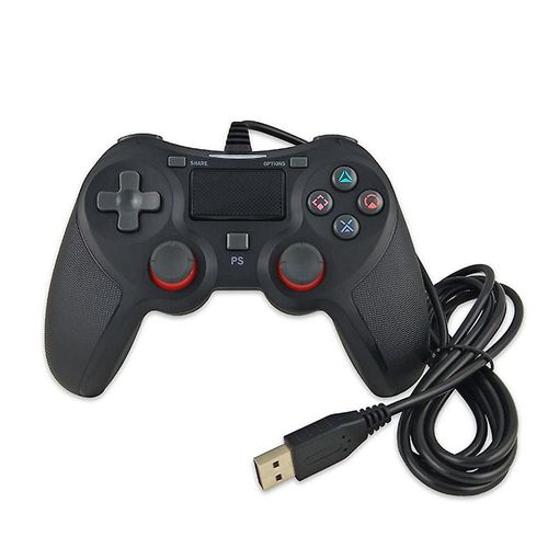 Manette Filaire À Double Vibration Pour Ps4 Et Pc - Design Ergonomique Avec Câble De 2 M