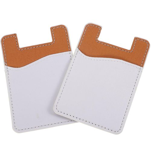 Pochette Arrière Pour Carte De Téléphone - Porte-Cartes Adhésif Pour Carte D'identité, Carte De Crédit Et Espèces - Matériau Pu Durable - Lot De 2