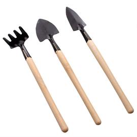 Mini ensemble d'outils de jardinage avec pelle à râteau à manche