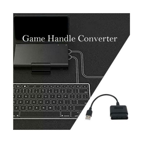 Adaptateur Convertisseur Usb Ps1/Ps2 Vers Ps3/Pc Avec Support De Vibration - Noir
