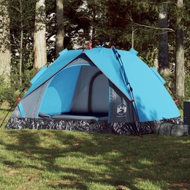 Tente De Camping À Dôme 3 Personnes Bleu Libération Rapide