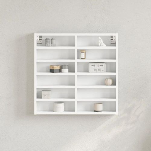 Armoire À Vitrine Blanc 60x8,5x58 Cm Bois D'ingénierie