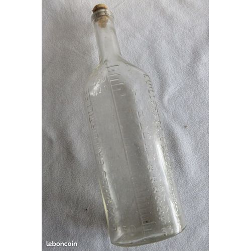 Ancienne Bouteille Pharmacie Gravée Eau Distillée - Btlle2