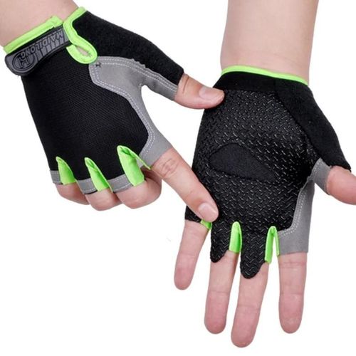 Gants D'haltères De Gymnastique Hommes Femmes Haltérophilie Fitness Sport Entraînement Gants D'exercice Antidérapant Respirant Demi Doigt Gant De Cyclisme-S-Vert