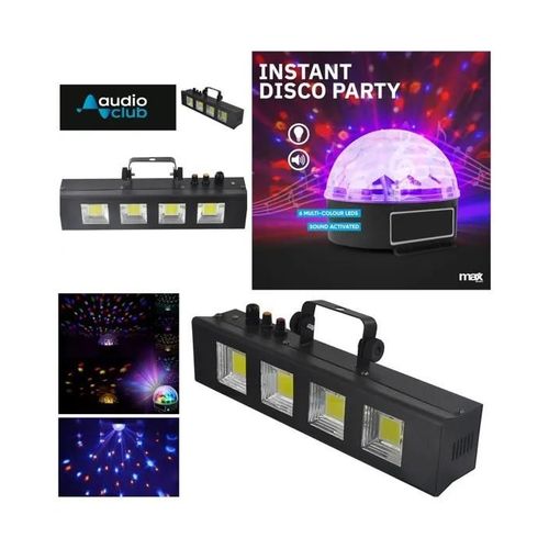 STROBOSCOPE A LEDS COB 4 x 20W AUDIO CLUB + Astro Ball Magic DJ Ball 6 x LEDS 1W BOULE LUMINEUSE LEDS DISCOBALL ASTRO